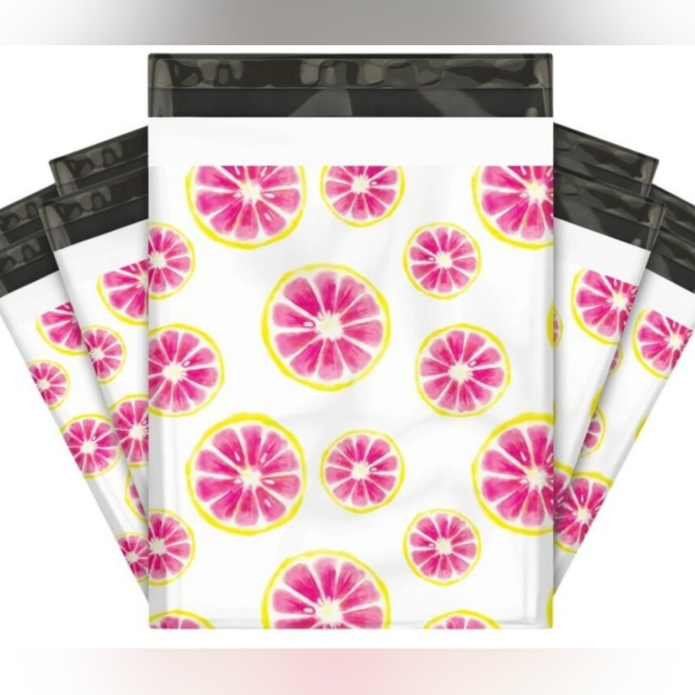 20 "Pink Grapefruit" 10 x 13 Polymailers, plus 20 Thank You Stickers - Picture 2 of 2